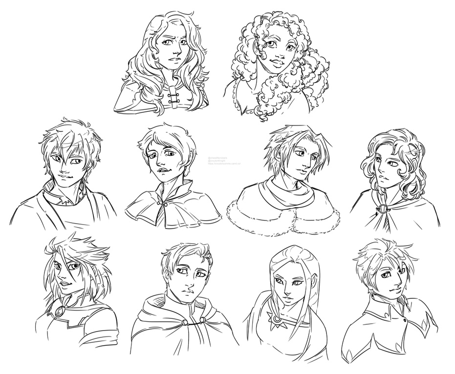 dragons as humans, OC bust commissions